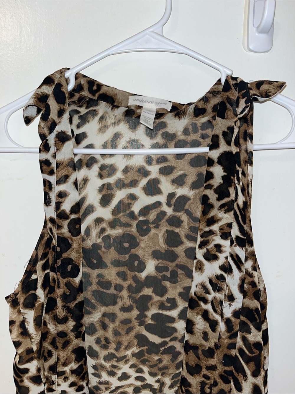 Ambiance Leopard Print Tie-Shoulder Camisole - Brown & Black
